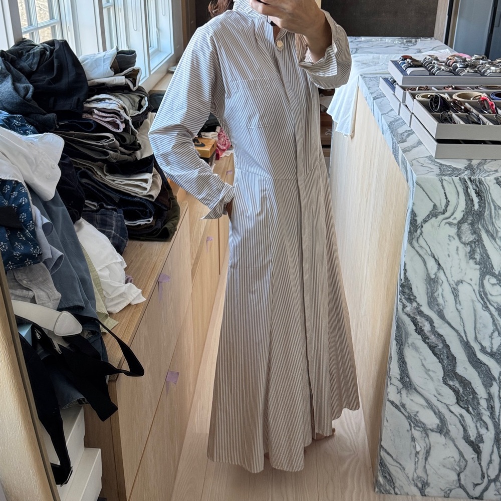 TWP Elegant Striped Maxi Dress